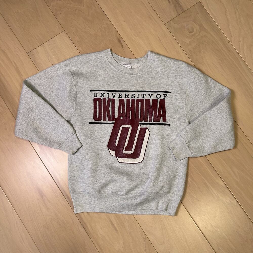 Vintage University of Oklahoma Sooners Crew Sweatshirt Long Sleeve Size Medium